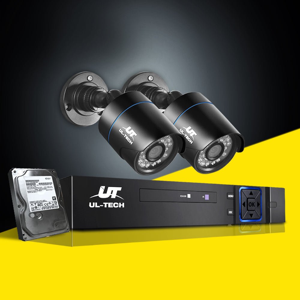 UL-tech CCTV Security System 4CH DVR 2 Cameras 2TB Hard Drive - Outdoor Immersion