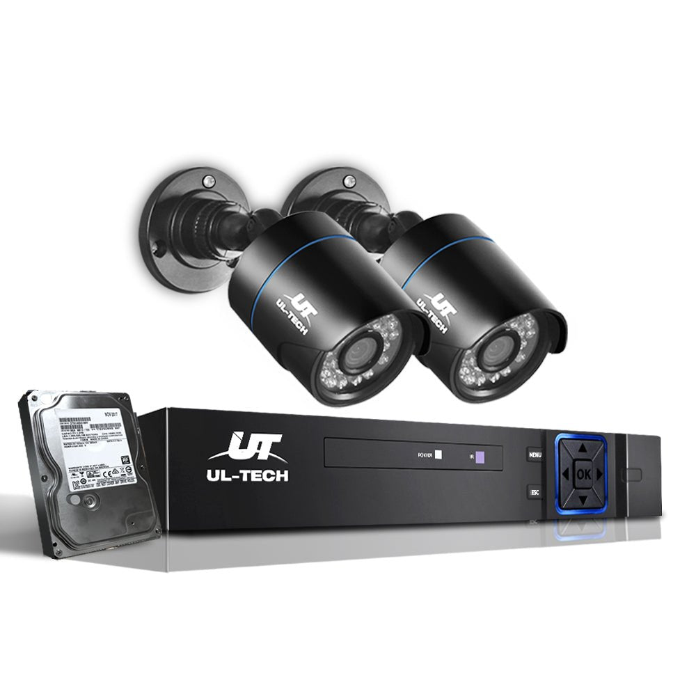 UL-tech CCTV Security System 4CH DVR 2 Cameras 2TB Hard Drive - Outdoor Immersion