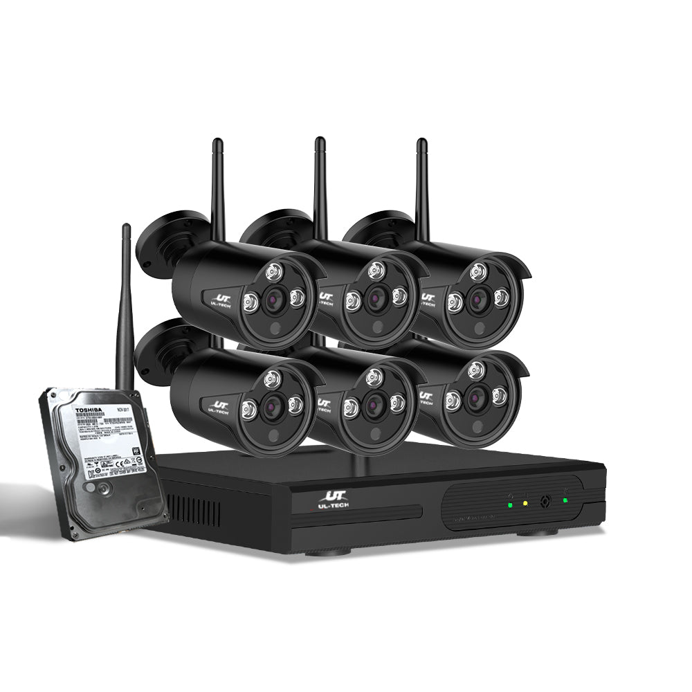 UL-tech Wireless CCTV Security System 8CH NVR 3MP 6 Bullet Cameras 1TB - Outdoor Immersion