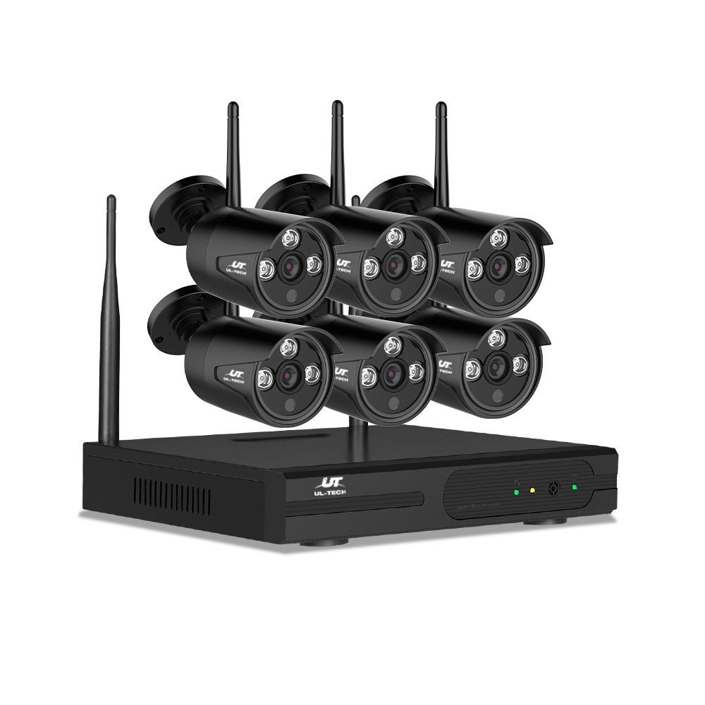 UL-tech Wireless CCTV Security System 8CH NVR 3MP 6 Bullet Cameras - Outdoor Immersion