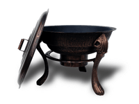 Thumbnail for Vesuvius Firepit BBQ with Lid - Outdoor Immersion